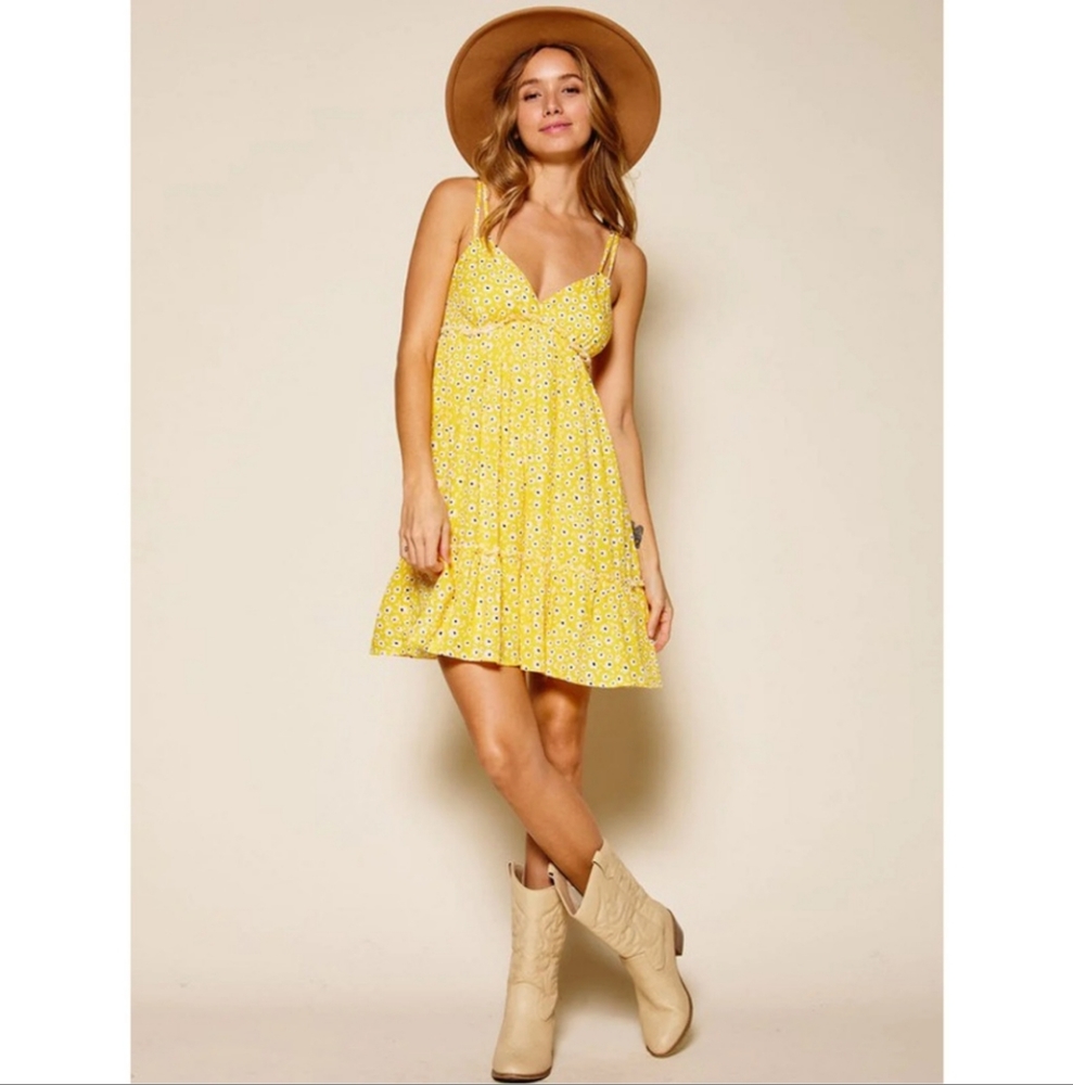 Yellow Spaghetti Strap Dress